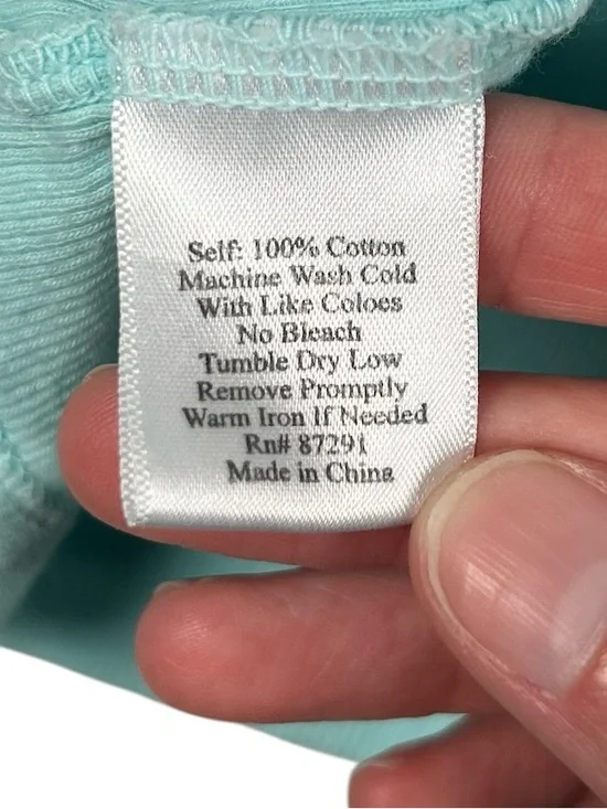 Johnny Was Ribbed Tank Top - Light Blue - 1X - Picture 8 of 8